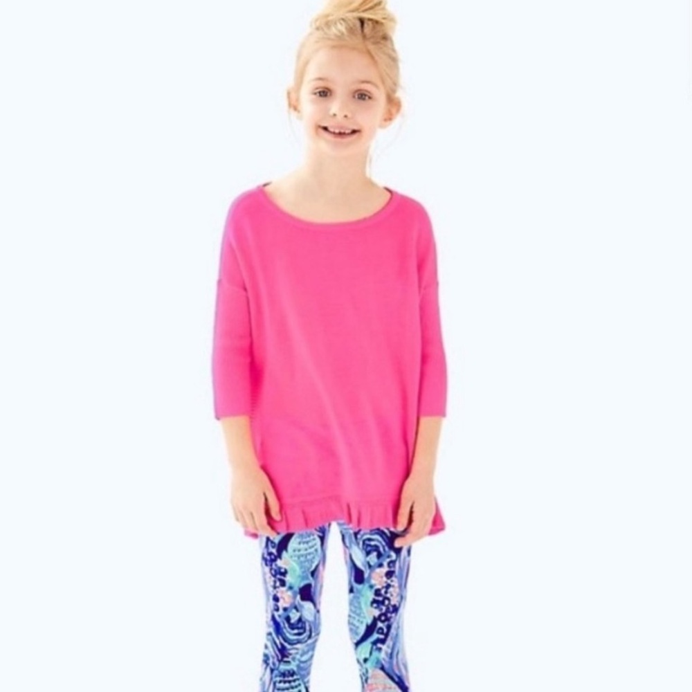 💖NWOT Lilly Pulitzer GIRLS Tierneigh Pullover Sweater – Pink Sunset – Size XL💖